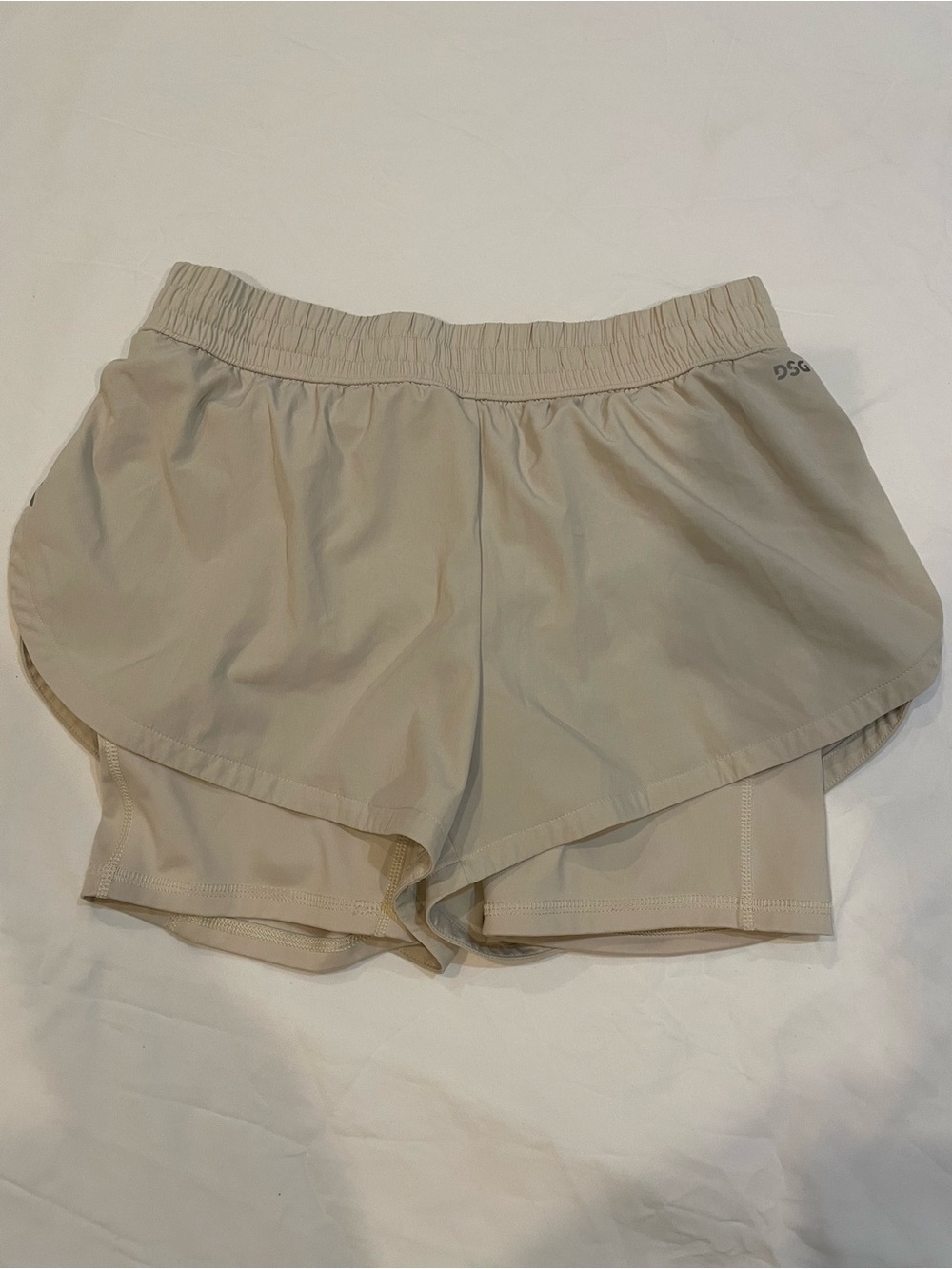DSG Women's Light Beige Layered Athletic Shorts